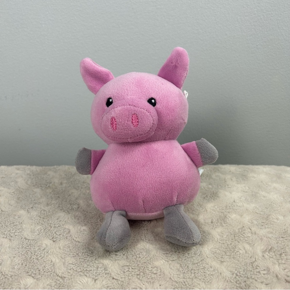 Wellobeez Pig Plush Stuffed Animal Adventure Toy Pink Gray Antimicrobial